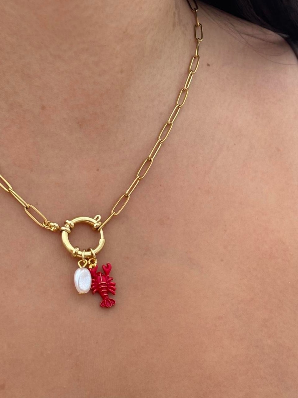 Handmade Lobster Sailor Clasp Necklace